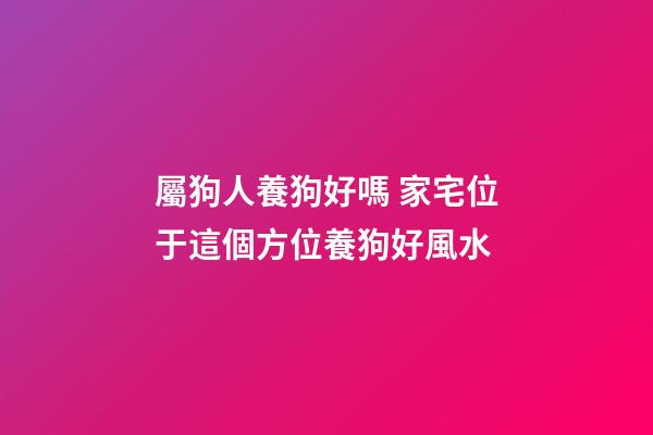 屬狗人養狗好嗎 家宅位于這個方位養狗好風水